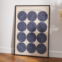 Stjernekort 1884 - Astronomi - Plakat