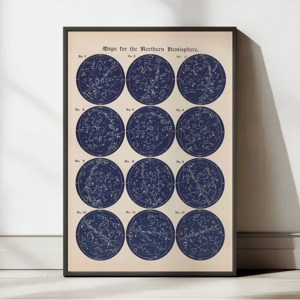 Stjernekort 1884 - Astronomi - Plakat