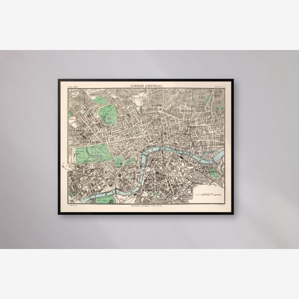 Londonkort med Themsen - Bykort