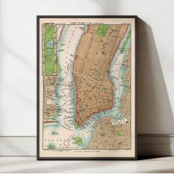 Lower Manhattan 1880 - Bykort