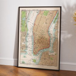 Lower Manhattan 1880 - Bykort