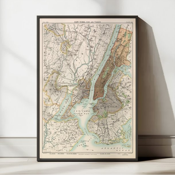 New York og omegn 1880 - Bykort