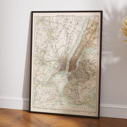 New York og omegn 1880 - Bykort