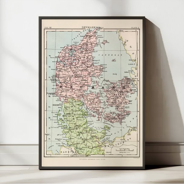 Danmark 1880 - Politisk kort