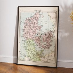 Danmark 1880 - Politisk kort