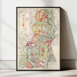 Mississippi River 1944 - Meanderkort