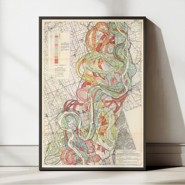 Mississippi River 1944 - Meanderkort