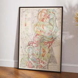 Mississippi River 1944 - Meanderkort