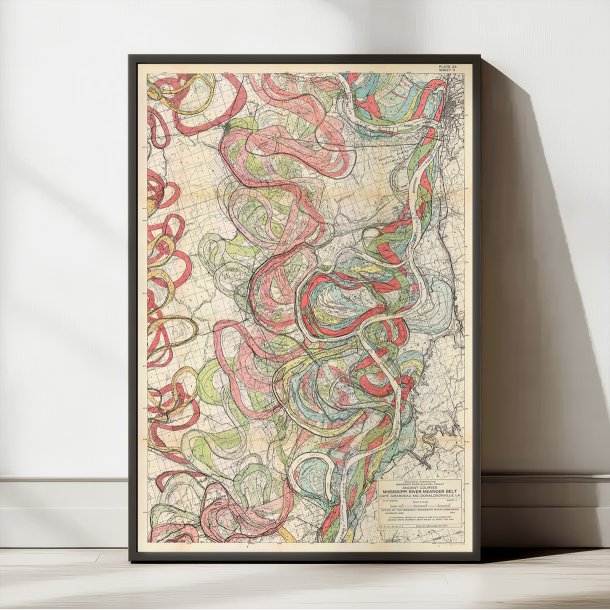 Mississippi River II 1944 - Meanderkort