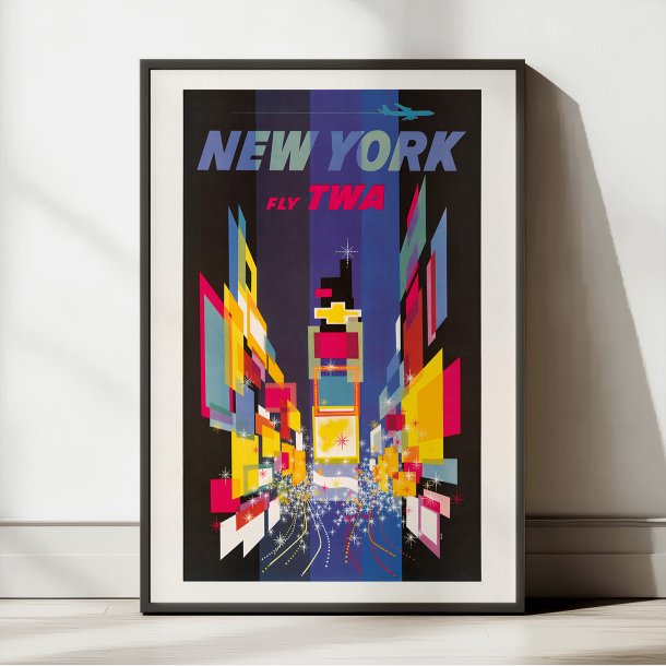 Fly TWA New York 1960 - Rejseplakat