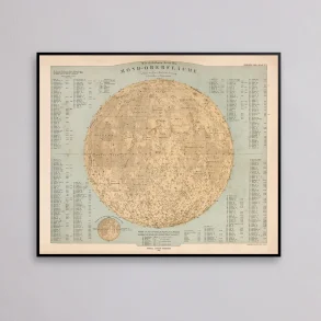 Moon Map 1873 - Atlasplakat