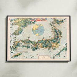 New Japan Map 1920 - Fugleperspektiv