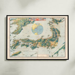 New Japan Map 1920 - Fugleperspektiv