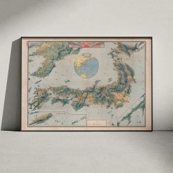 New Japan Map 1920 - Fugleperspektiv