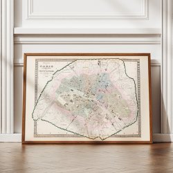 Paris Fortifications 1858 - Bykort