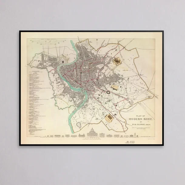 Det Moderne Rom 1844 - Bykort