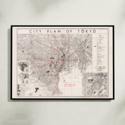 Tokyo City Plan 1945 - Bykort
