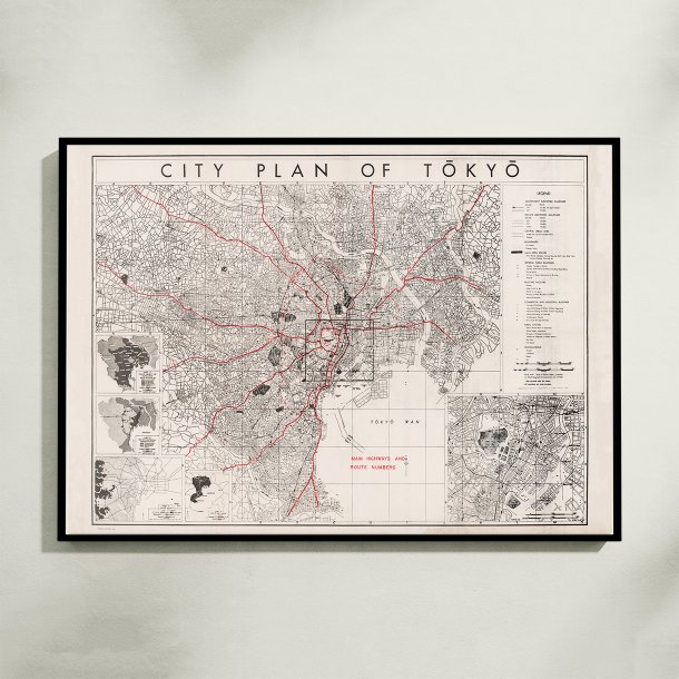 Tokyo City Plan 1945 - Bykort