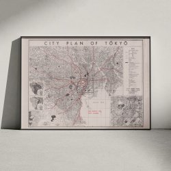 Tokyo City Plan 1945 - Bykort