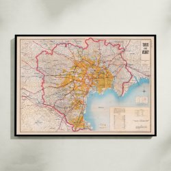Tokyo Bombed Areas 1946 - Milit�rkort