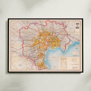 Tokyo Bombed Areas 1946 - Milit�rkort