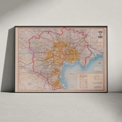 Tokyo Bombed Areas 1946 - Milit�rkort
