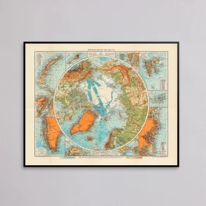 Arctic Physical Map 1930 - Polarkort