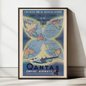 Qantas Air Map 1938 - Luftfartskort