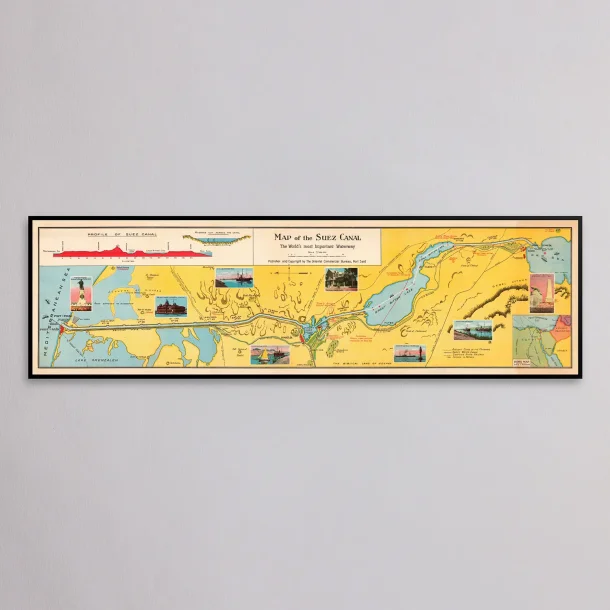 Suez Canal Map 1944 - Historisk kort