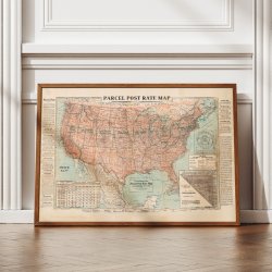 Parcel Post Rate Map 1912 - Postkort