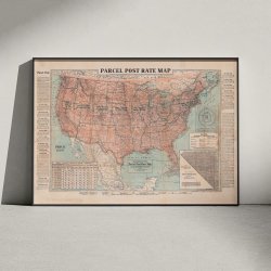 Parcel Post Rate Map 1912 - Postkort