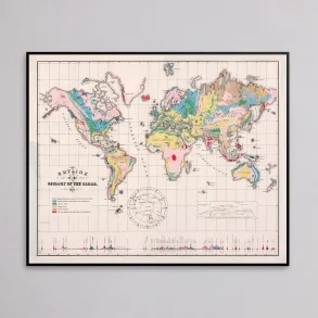 Geology of the Globe 1853 - Verdenskort