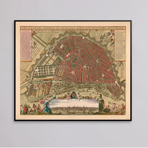 Amsterdam Bykort 1664 - Fugleperspektiv