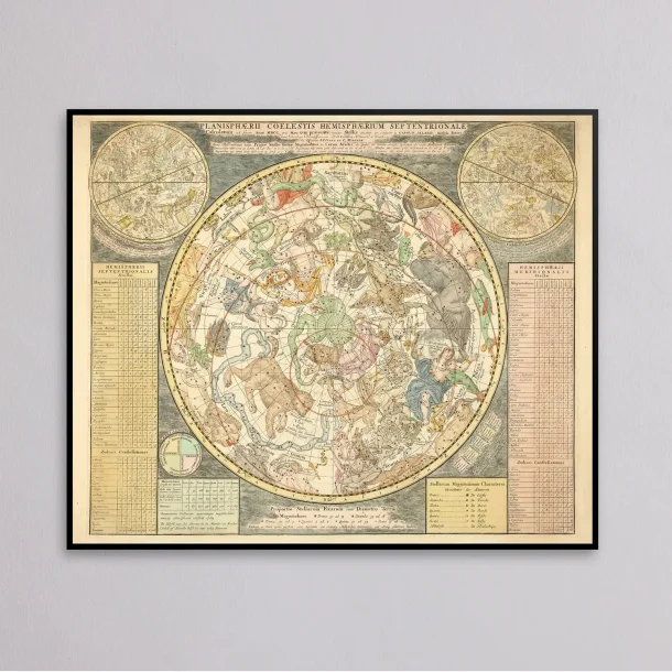 Stjernekort Nordlige Himmel 1730 - Astronomikort