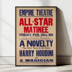 Harry Houdini 1914 - Teaterplakat