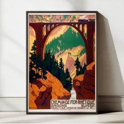 Chemin de fer Rh�tique 1909 - Rejseplakat