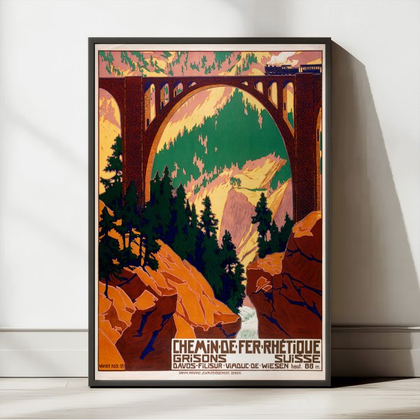 Chemin de fer Rh�tique 1909 - Rejseplakat