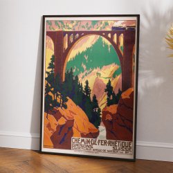 Chemin de fer Rh�tique 1909 - Rejseplakat