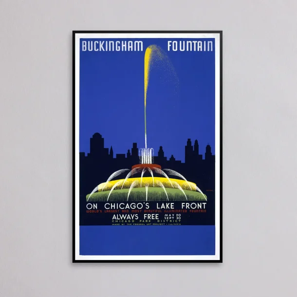 Buckingham Fountain 1939 - WPA-plakat