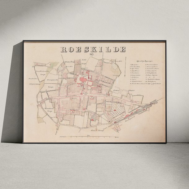 Roskilde Bygrunde - Historisk kort fra 1859-1870