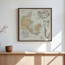 Danmark med Bilande 1894 - Historisk kort