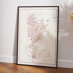 Svaneke Bygrunde 1870 - Historisk kort