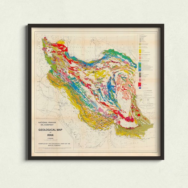 Geologisk Kort over Iran 1957 - National Iranian Oil Company