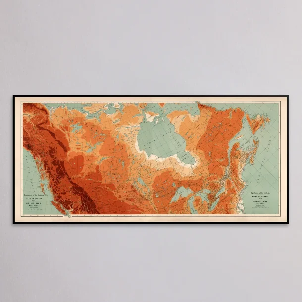Canada Relief Map 1906 - Vestlige regioner