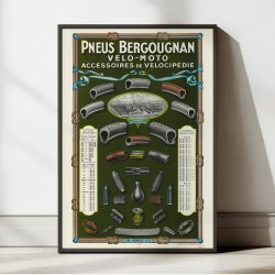 Pneus Bergougnan 1926 - Cykel- og motorplakat