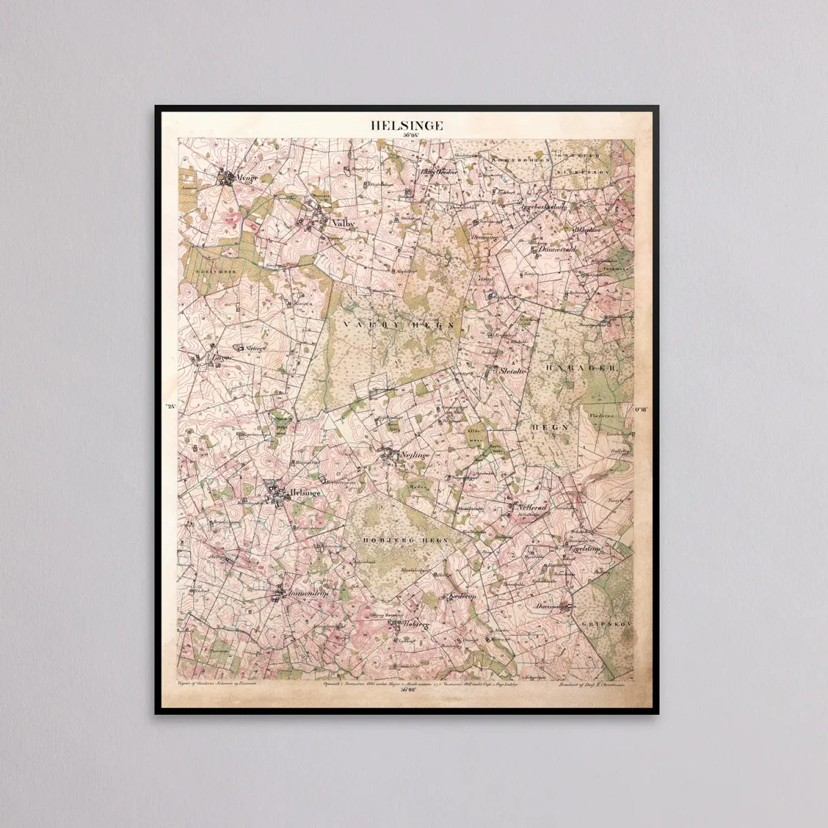 Helsinge 1857-1882 - Historisk kort - Danske Kort - Gamlestreger