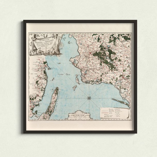 Sj�lland Sydvest 1772-1822 - Historisk kobberstik