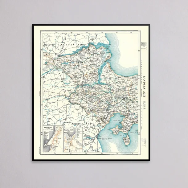 Randers Amt Vest 1900 - Historisk amt-kort