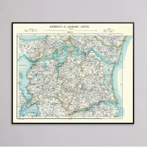 Hj�rring & Aalborg Amter 1900 - Historisk kort