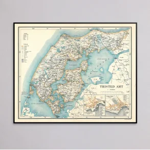 Thisted Amt 1900 - Historisk amt-kort